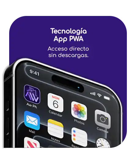 Interfaz de la App Web Propiedad Horizontal con tecnología PWA para acceso directo sin descargas.